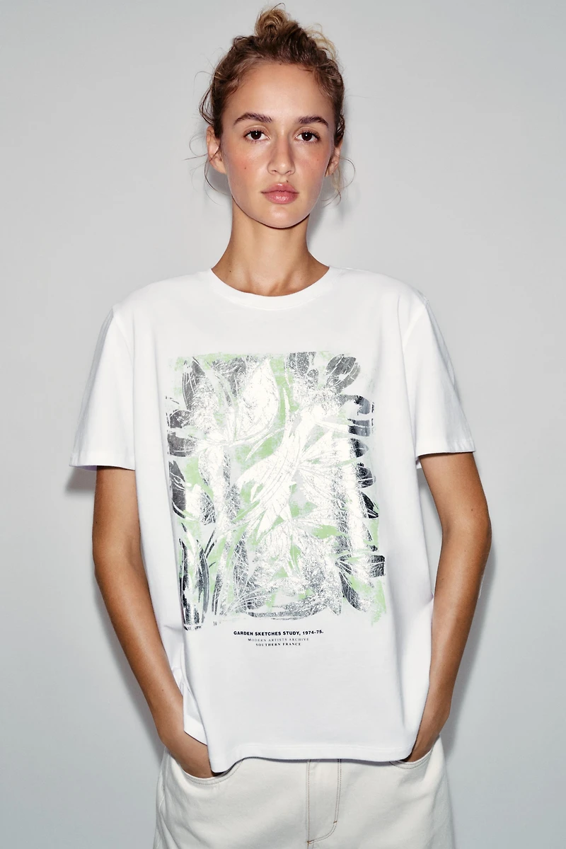 T-SHIRT MÉTALLISÉ À MANCHES COURTES