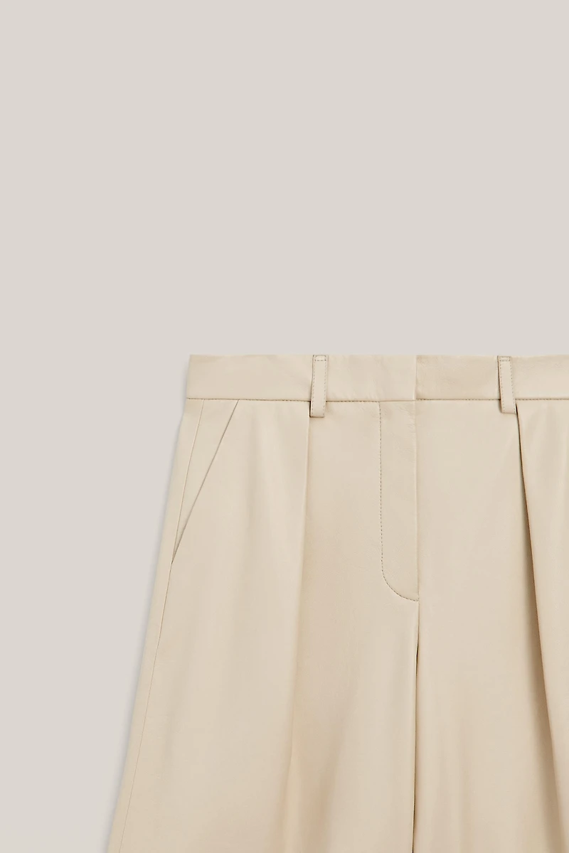 Long nappa leather Bermuda shorts - LIMITED EDITION