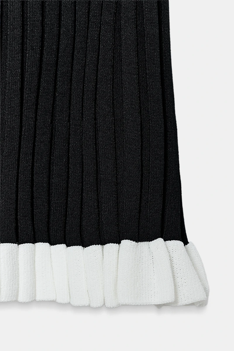 SHORT RIBBED KNIT DRESS
