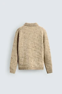 100% WOOL BUTTON-DOWN KNIT POLO SHIRT