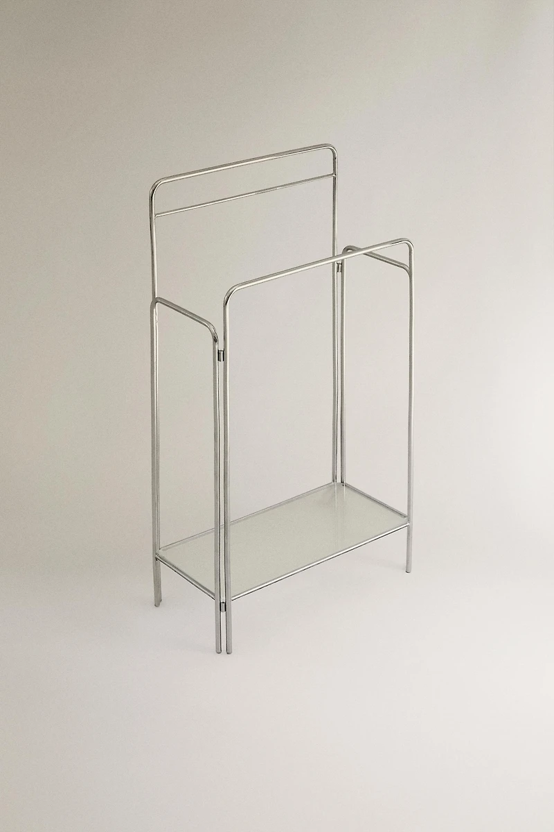 STEEL AND GLASS TOWEL RACK
