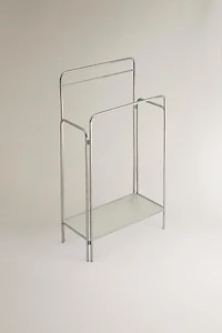 STEEL AND GLASS TOWEL RACK