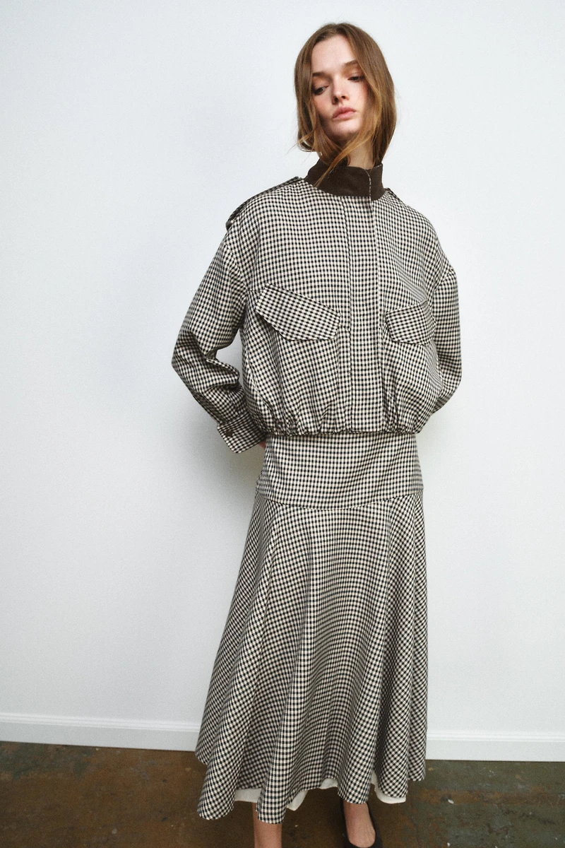 COMBINATION PLAID SKIRT ZW COLLECTION