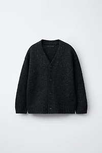 BUTTONED WOOL BLEND CARDIGAN
