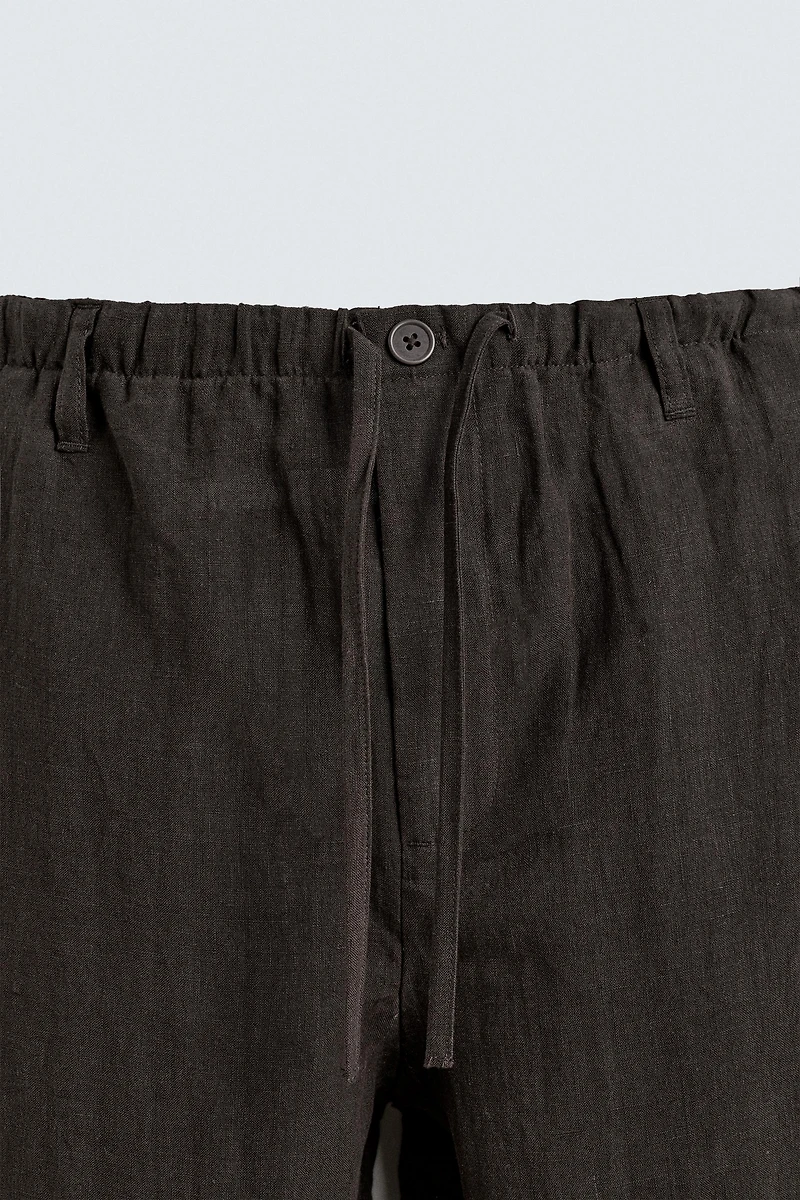 100% LINEN RELAXED FIT PANTS