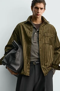 CHEMISE À RAYURES EN RELIEF VELOURS