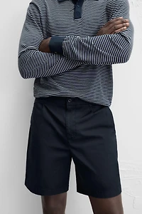 REGULAR FIT PLEATED BERMUDA SHORTS