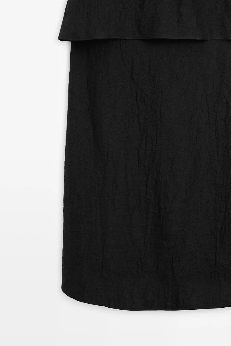 Flowing strappy 100% linen dress