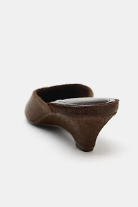 MULES COMPENSÉES EN CUIR