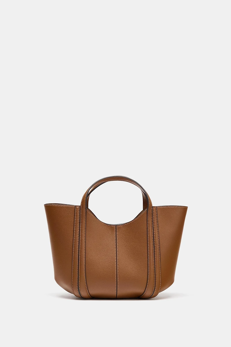 TOPSTITCHED MINI CITY BAG