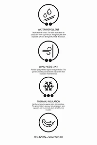 DOUDOUNE 50% PLUME ET DUVET DÉPERLANTE COUPE-VENT AVEC CAPUCHE