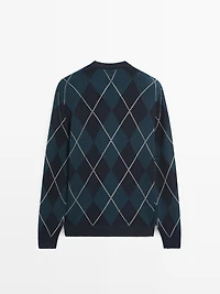Pull en maille à détail losanges coton