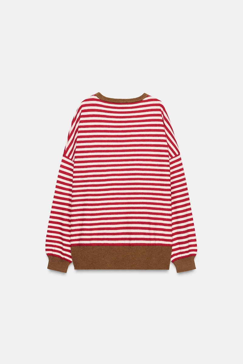 PULL 100 % LAINE À RAYURES