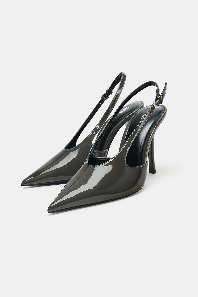 PATENT FINISH SLINGBACK SHOES