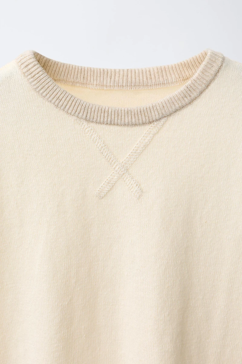 KNIT T-SHIRT WITH COTTON AND LINEN