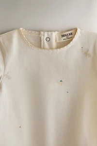 GRENOUILLÈRE ENFANT LAPINS ET FLEURS