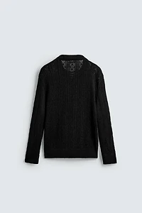 TEXTURED CORD KNIT POLO SHIRT