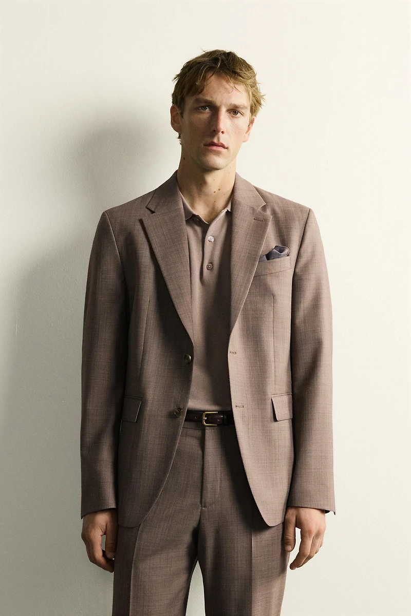 WOOL TEXTURED SUIT BLAZER