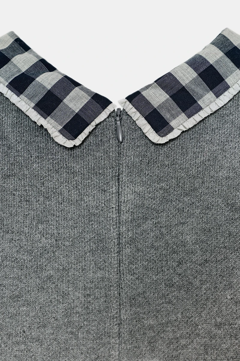CONTRAST COLLAR DRESS