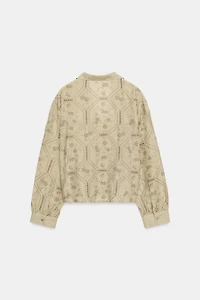 EMBROIDERED EYELET SHIRT