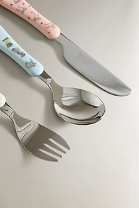 CHILDREN'S FLATWARE SET SKATING DOG
