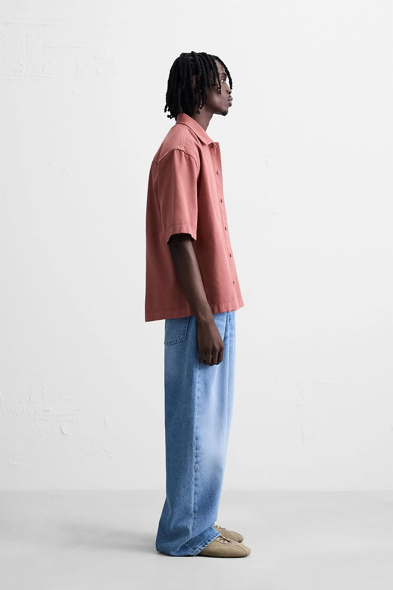 EMBROIDERED TEXTURED OVERSHIRT