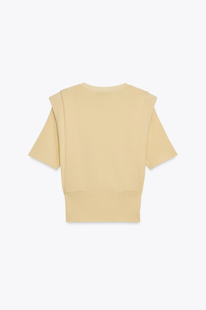 TOP EN MAILLE À ÉPAULETTES