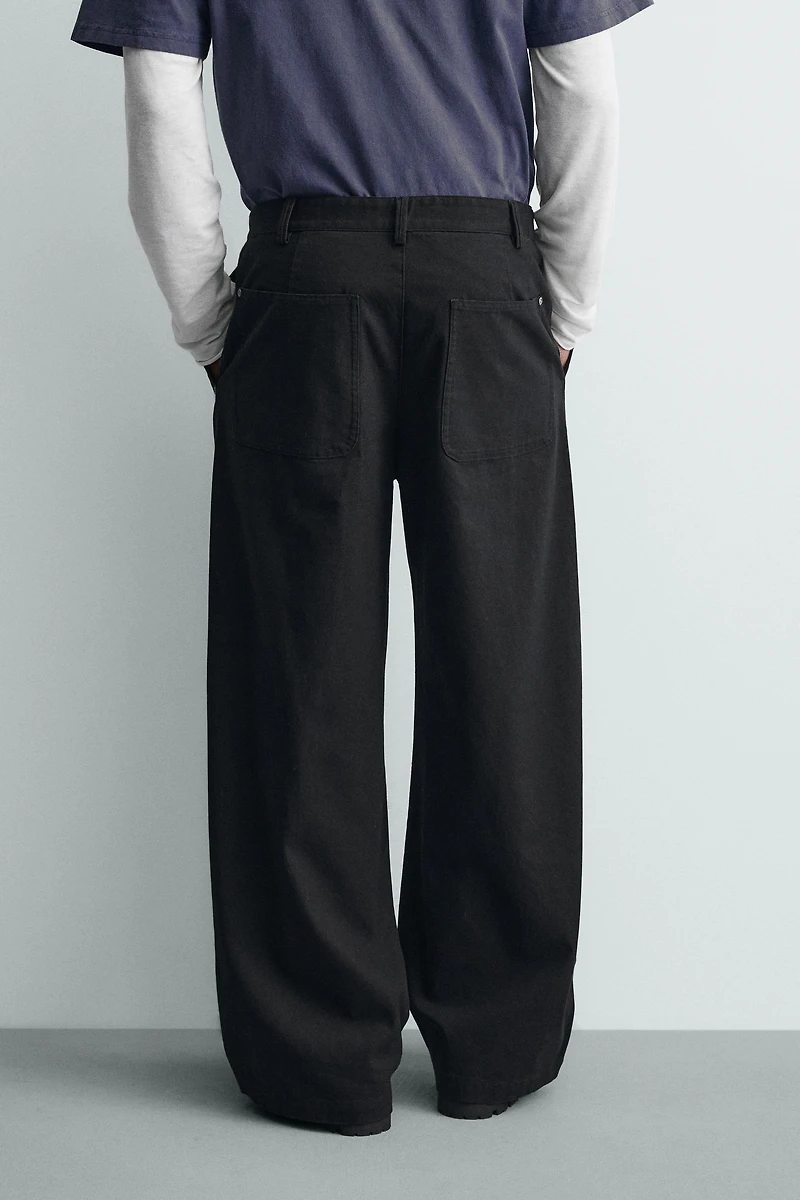WIDE FIT PANTS WITH FIREMAN CLASP