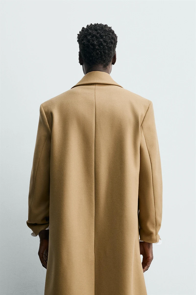 DOUBLE-BREASTED WOOL BLEND COAT