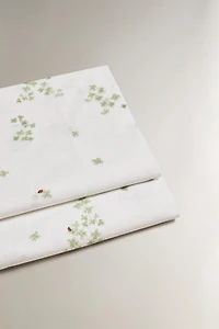 CLOVER AND LADYBUG COTTON FLAT SHEET