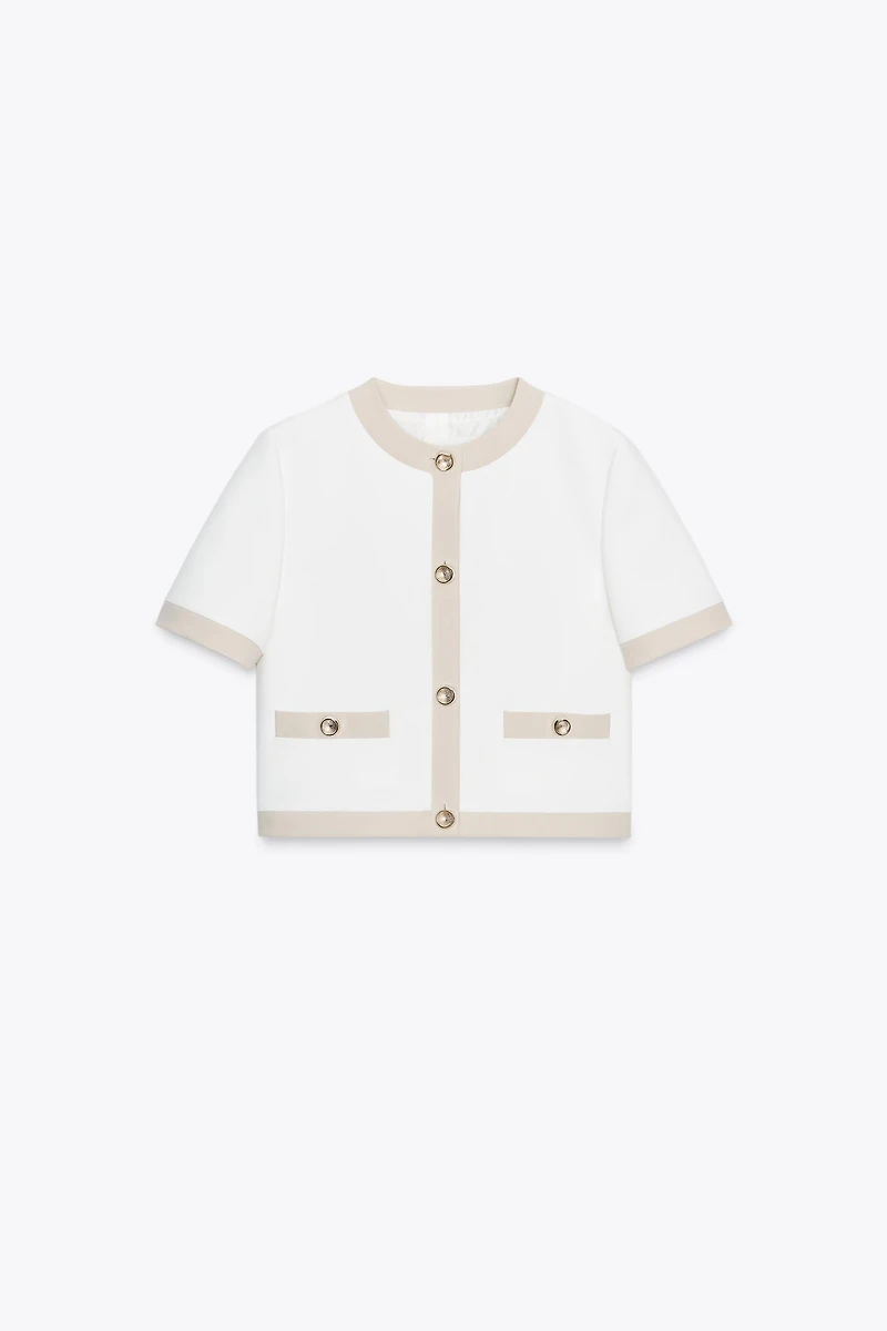 CONTRAST SHORT SLEEVE BLAZER