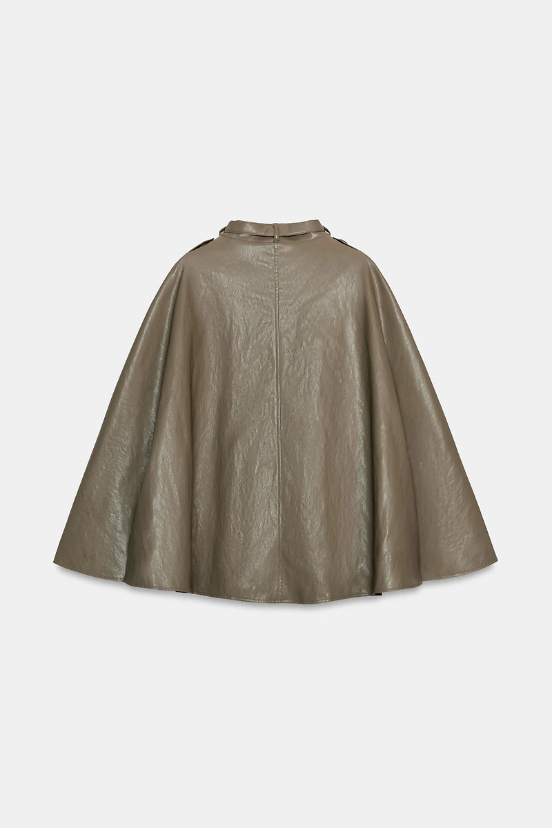 ZW COLLECTION FAUX LEATHER CAPE JACKET