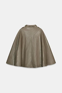 ZW COLLECTION FAUX LEATHER CAPE JACKET