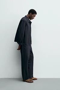 STRAIGHT FIT POPLIN PANTS