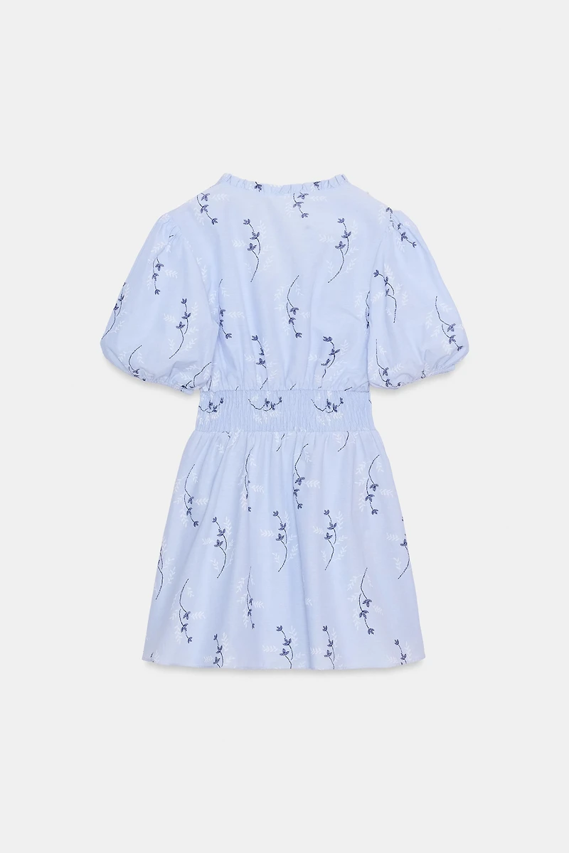 EMBROIDERED PRINTED DRESS