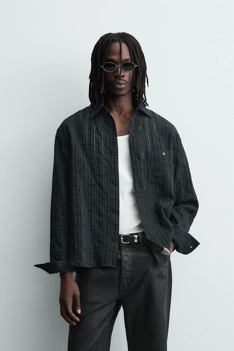 CHEMISE EN JACQUARD À RAYURES