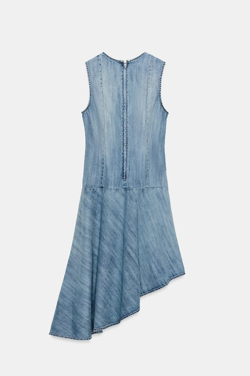 ROBE EN DENIM TRF ASYMÉTRIQUE