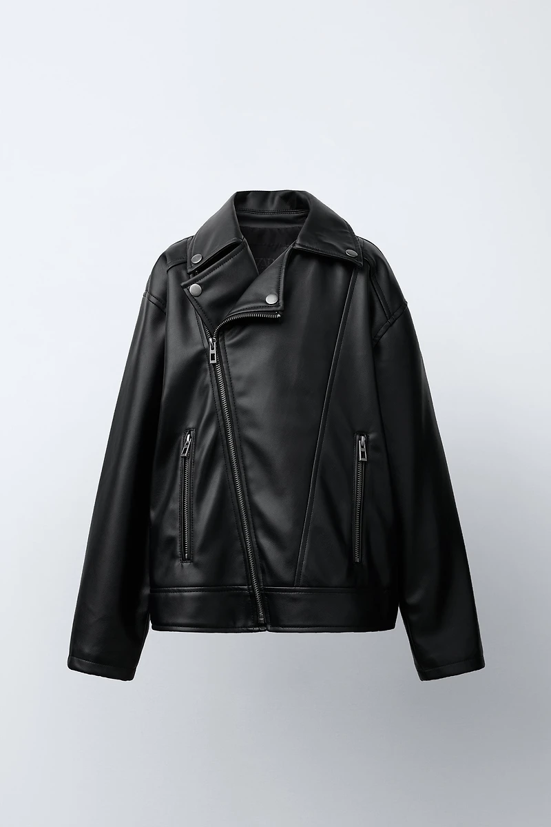 FAUX LEATHER BIKER JACKET