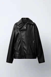 FAUX LEATHER BIKER JACKET