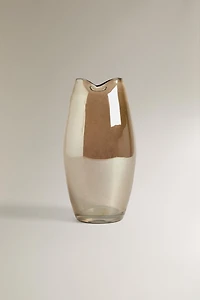 TALL SHINY GLASS VASE