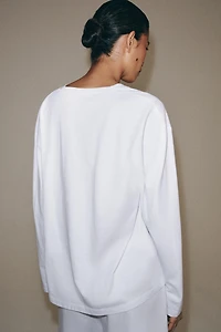 T-SHIRT EN COTON À COL V