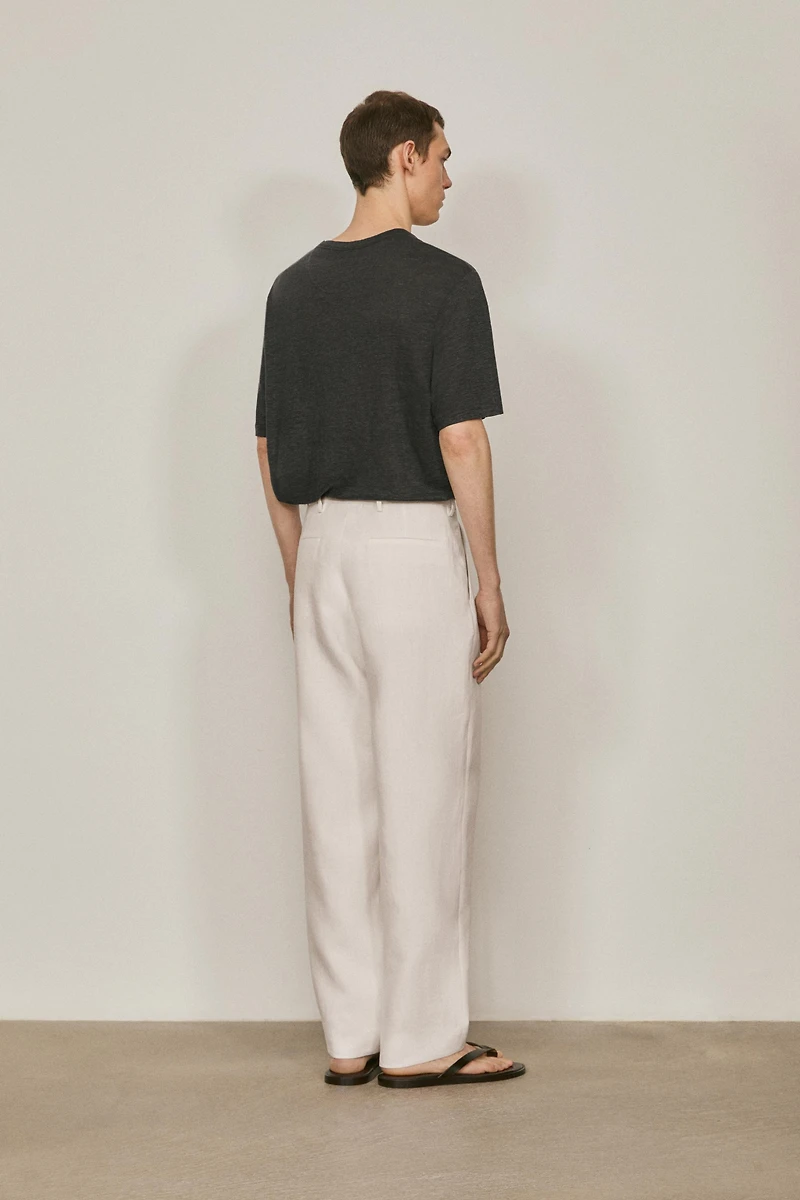Linen trousers with double dart details - LIMITED EDITION