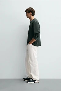 BASIC WAFFLE KNIT T-SHIRT