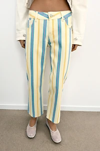 LOW RISE STRIPED STRAIGHT LEG TRF JEANS