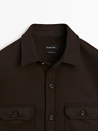 100% wool overshirt with pockets