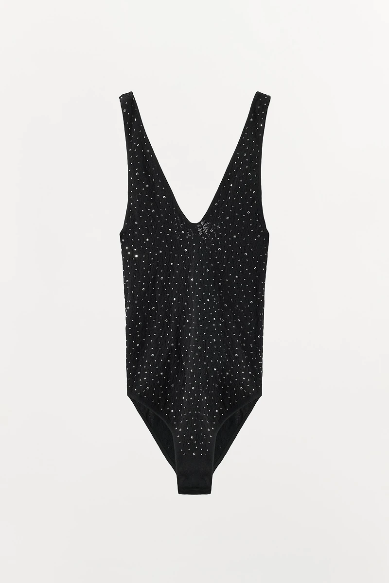 SEAMLESS SPARKLE LACE BODYSUIT