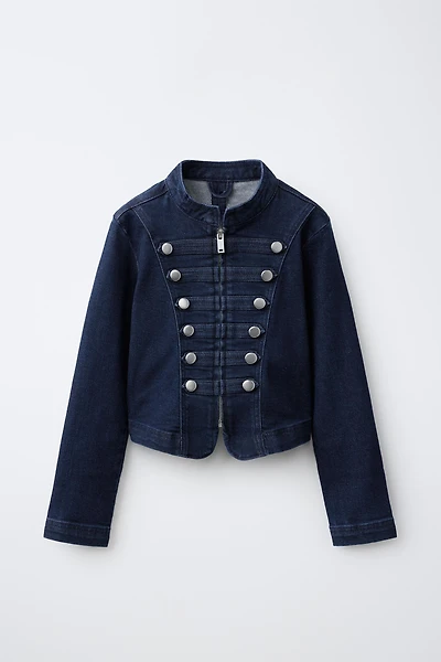 VESTE EN JEAN À BRANDEBOURGS