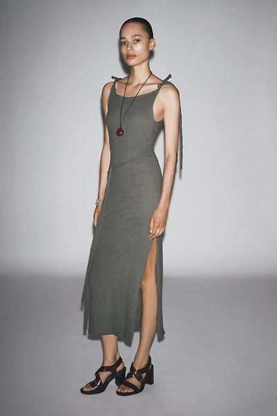 BELTED TIE DRESS