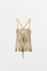 EMBROIDERED LACE COMBINATION TOP
