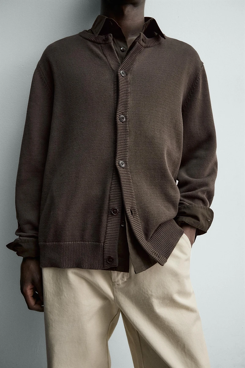 REGULAR FIT COTTON CARDIGAN